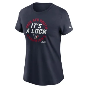 Houston texans nike womens 2023 afc south division champions trophy collection t shirt Navy M