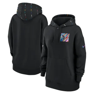 Houston texans nike womens 2023 nfl crucial catch club pullover hoodie Black