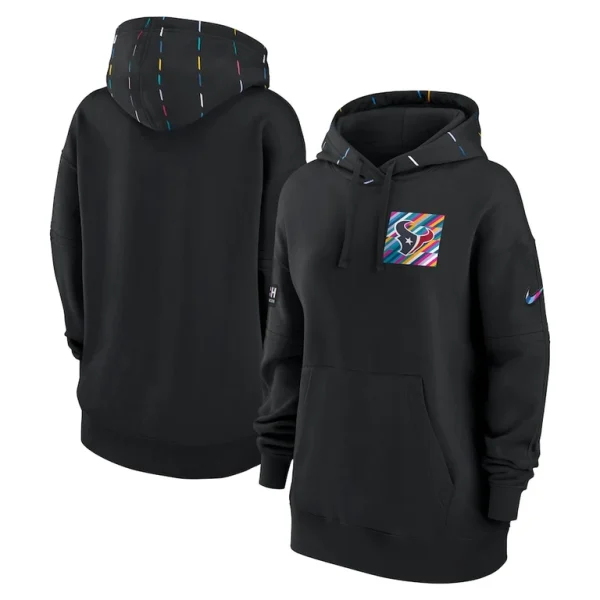 Houston texans nike womens 2023 nfl crucial catch club pullover hoodie Black