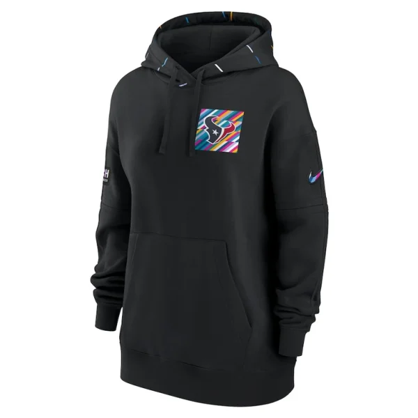 Houston texans nike womens 2023 nfl crucial catch club pullover hoodie Black S