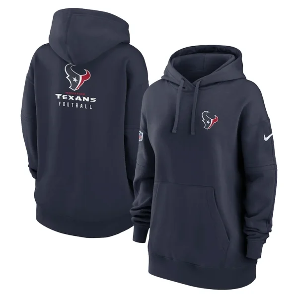 Houston texans nike womens 2023 sideline club fleece pullover hoodie Navy