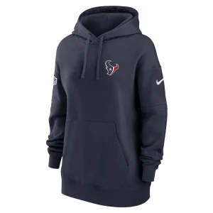 Houston texans nike womens 2023 sideline club fleece pullover hoodie Navy S