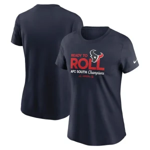 Houston texans nike womens 2024 afc south division champions locker room trophy collection t shirt Navy