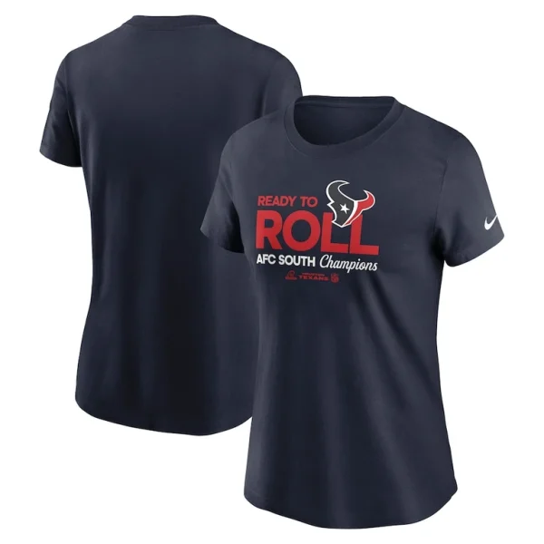 Houston texans nike womens 2024 afc south division champions locker room trophy collection t shirt Navy