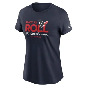 Houston texans nike womens 2024 afc south division champions locker room trophy collection t shirt Navy M