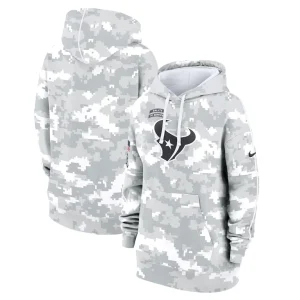 Houston texans nike womens 2024 salute to service club fleece oversized pullover hoodie Arctic camo