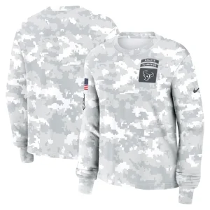 Houston texans nike womens 2024 salute to service long sleeve t shirt White