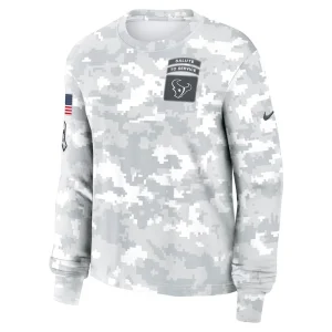 Houston texans nike womens 2024 salute to service long sleeve t shirt White S