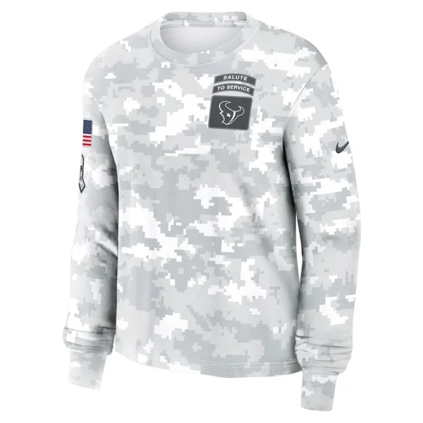 Houston texans nike womens 2024 salute to service long sleeve t shirt White S