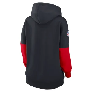 Houston texans nike womens 2024 sideline essential fleece pullover hoodie Navy M