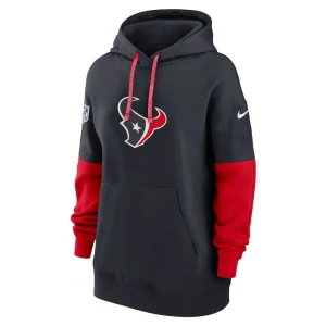 Houston texans nike womens 2024 sideline essential fleece pullover hoodie Navy S