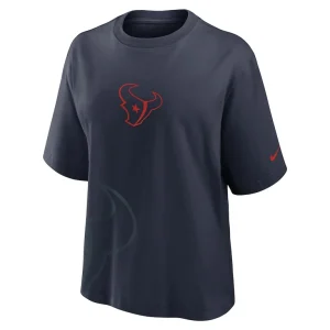 Houston texans nike womens boxy t shirt Navy S