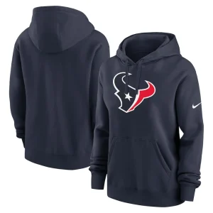 Houston texans nike womens club fleece pullover hoodie Navy