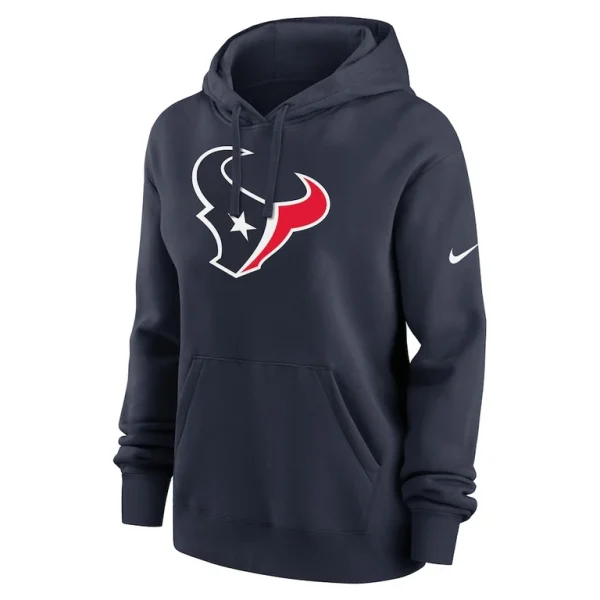 Houston texans nike womens club fleece pullover hoodie Navy S