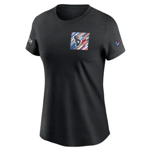 Houston texans nike womens crucial catch sideline tri blend t shirt Black S