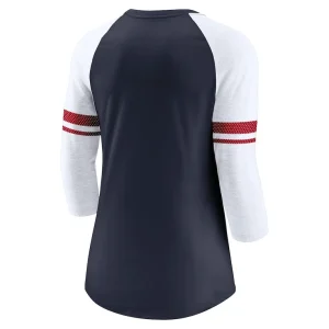 Houston texans nike womens fashion 34 sleeve raglan fashion t shirt Navy M
