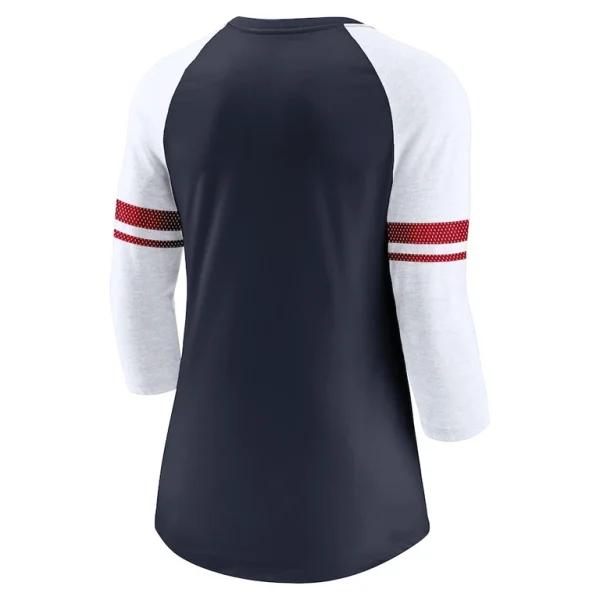 Houston texans nike womens fashion 34 sleeve raglan fashion t shirt Navy M
