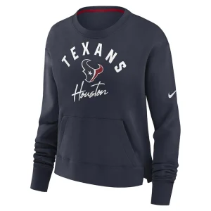 Houston texans nike womens high hip fleece pullover sweatshirt Navy S