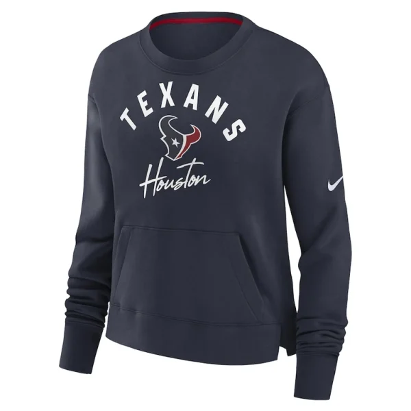 Houston texans nike womens high hip fleece pullover sweatshirt Navy S