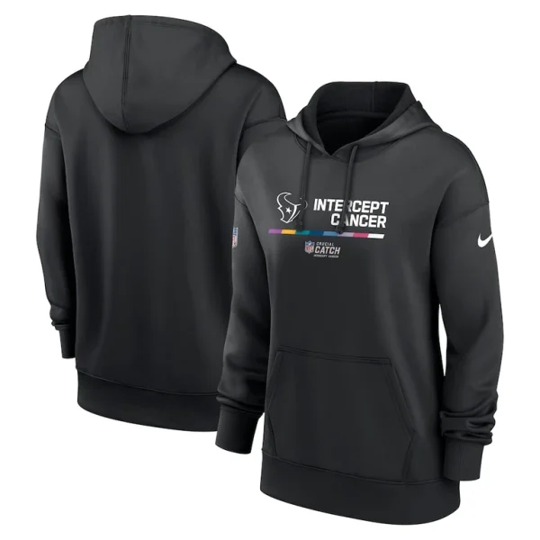 Houston texans nike womens nfl crucial catch therma performance pullover hoodie Black