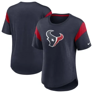 Houston texans nike womens primary logo fashion top Heather navy