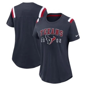 Houston texans nike womens prime logo slub fashion t shirt Heather navy