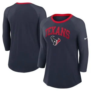 Houston texans nike womens raglan 34 sleeve t shirt Navy
