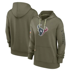 Houston texans nike womens salute to service performance pullover hoodie Olive
