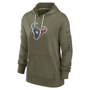 Houston texans nike womens salute to service performance pullover hoodie Olive S