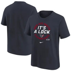 Houston texans nike youth 2023 afc south division champions trophy collection t shirt Navy