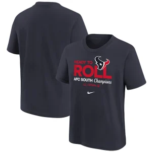 Houston texans nike youth 2024 afc south division champions locker room trophy collection t shirt Navy