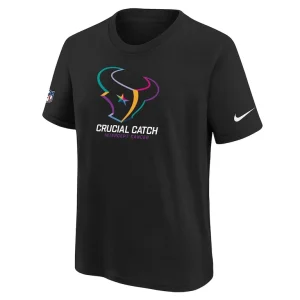Houston texans nike youth 2024 nfl crucial catch t shirt Black Yth M