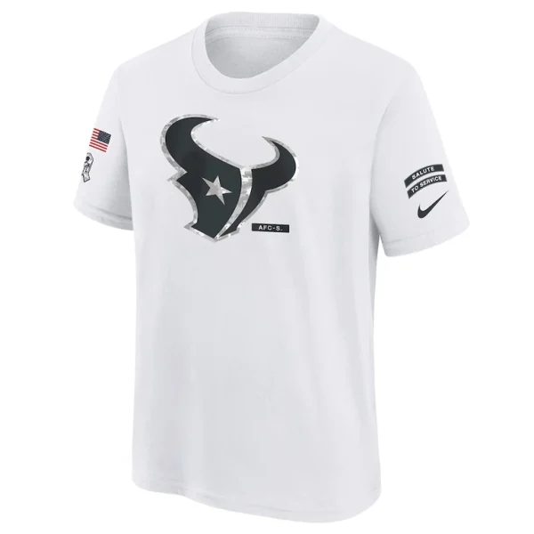 Houston texans nike youth 2024 salute to service t shirt White Yth M