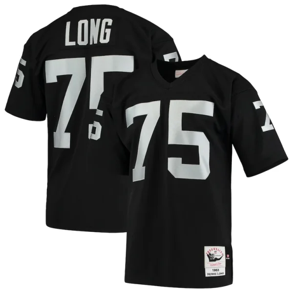 Howie long las vegas raiders 1983 mitchell ness authentic throwback retired player jersey Black