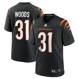 Ickey woods cincinnati bengals nike retired player game jersey Black
