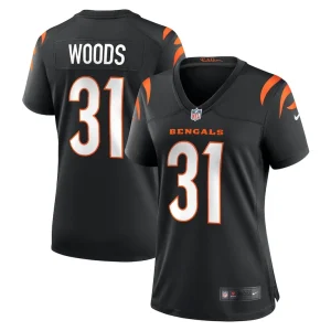 Ickey woods cincinnati bengals nike womens retired player game jersey Black