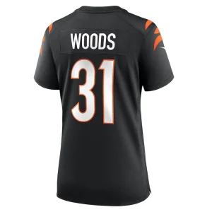 Ickey woods cincinnati bengals nike womens retired player game jersey Black L