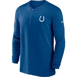 Indianapolis colts nike 2023 sideline performance long sleeve tri blend quarter zip top Royal M