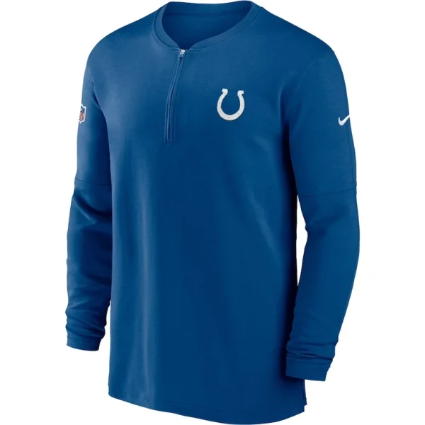 Indianapolis colts nike 2023 sideline performance long sleeve tri blend quarter zip top Royal M
