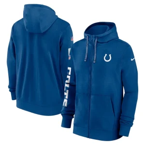 Indianapolis colts nike 2024 sideline club full zip hoodie Royal