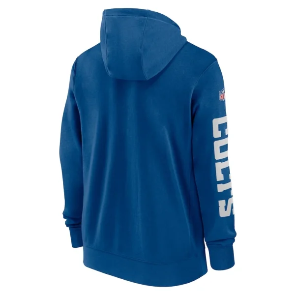 Indianapolis colts nike 2024 sideline club full zip hoodie Royal L