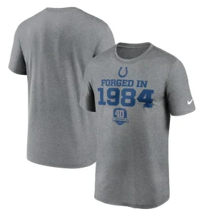 Indianapolis colts nike 40th anniversary legend performance t shirt Heather gray
