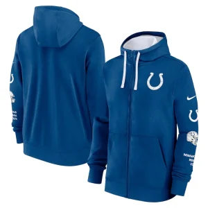 Indianapolis colts nike club full zip hoodie jacket Royal