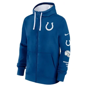 Indianapolis colts nike club full zip hoodie jacket Royal M
