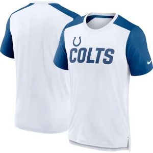 Indianapolis colts nike color block team name t shirt Whiteheather royal
