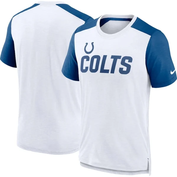 Indianapolis colts nike color block team name t shirt Whiteheather royal