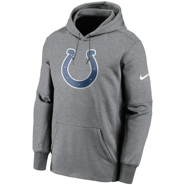 Indianapolis colts nike fan gear primary logo therma performance pullover hoodie Heathered charcoal M