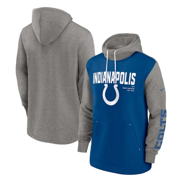 Indianapolis colts nike fashion color block pullover hoodie Royal