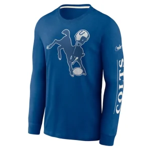Indianapolis colts nike fashion tri blend long sleeve t shirt Royal M