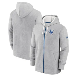 Indianapolis colts nike historic lifestyle full zip hoodie Gray